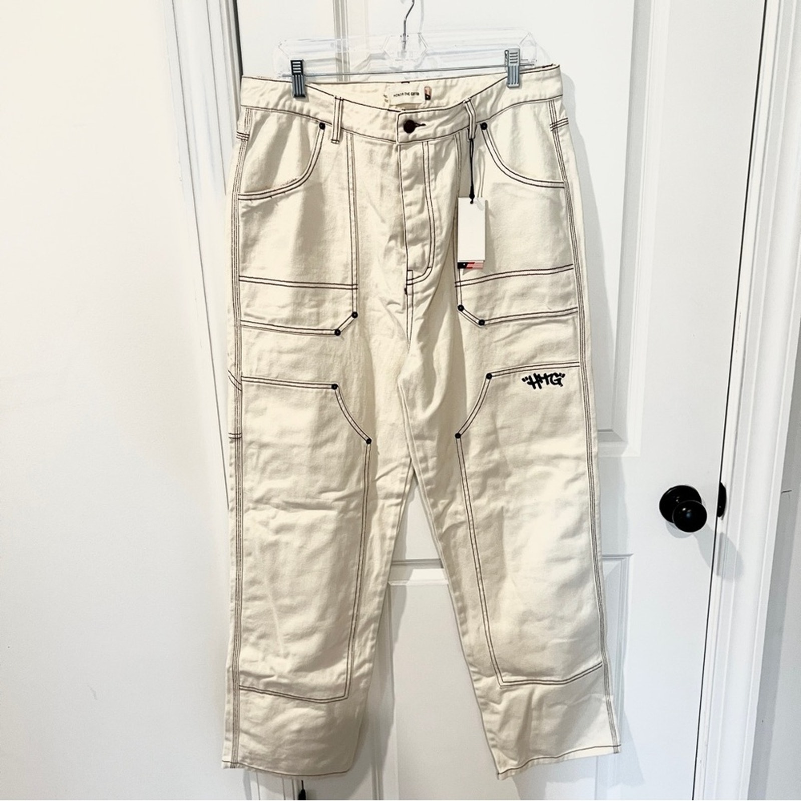 Nwt Revolve $110 Honor The Gift Women Xxl Carpenter Pants Denim — image 2 of 8